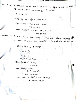 Fzamgle A harmonic
T=
12
A HM
N
|2 -
has
Max Aceelerion e Aw,
Delermne
6mls
Un
Aeo.& Cm.
man
has a m
Time perted . T'a
Man. Ae
n Ts. 348 ad/
Mac-Velocity Aw,
RPDINA ADARGAN
21
Wn
3}42.Yodls
Maa-Velbcy ma s and
2
344. 89
6 A(1s. 598)
and
79. 6 mm.
O4X342
12 LPS.
aLelerlon.
)s.
4s2,sIl, mm/st.
an
ampltitucets pernd and its maraLc.
ampltud
 