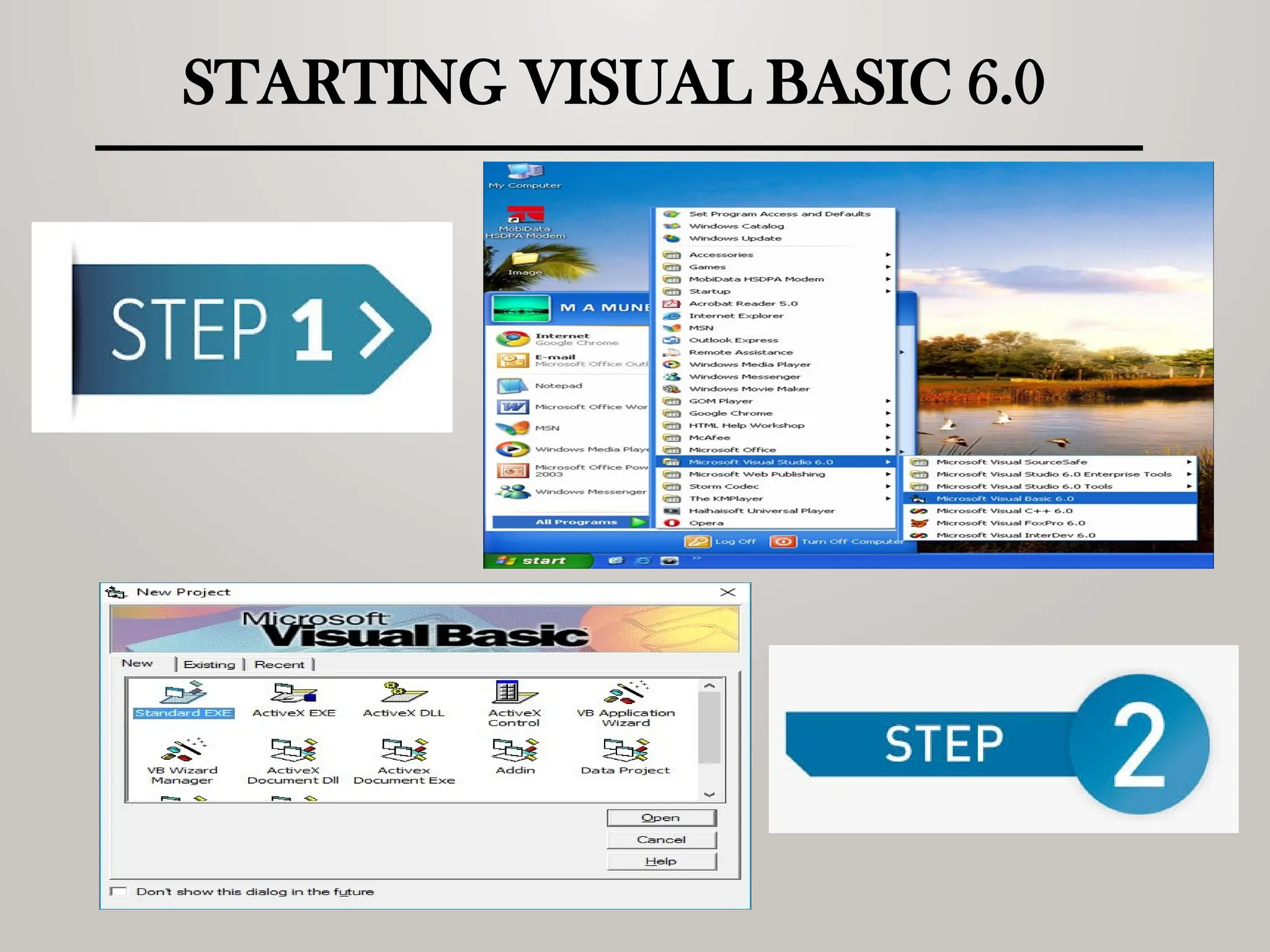 STARTING VISUAL BASIC 6.0
 