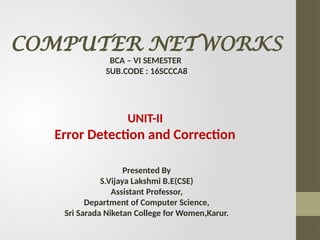 Computer Networks - Error Detection and Correction | PPTX | Computer ...