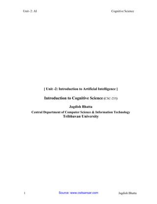 Cognitive Science Unit 2 | PDF