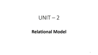 DBMS Unit 2 - Relational Model