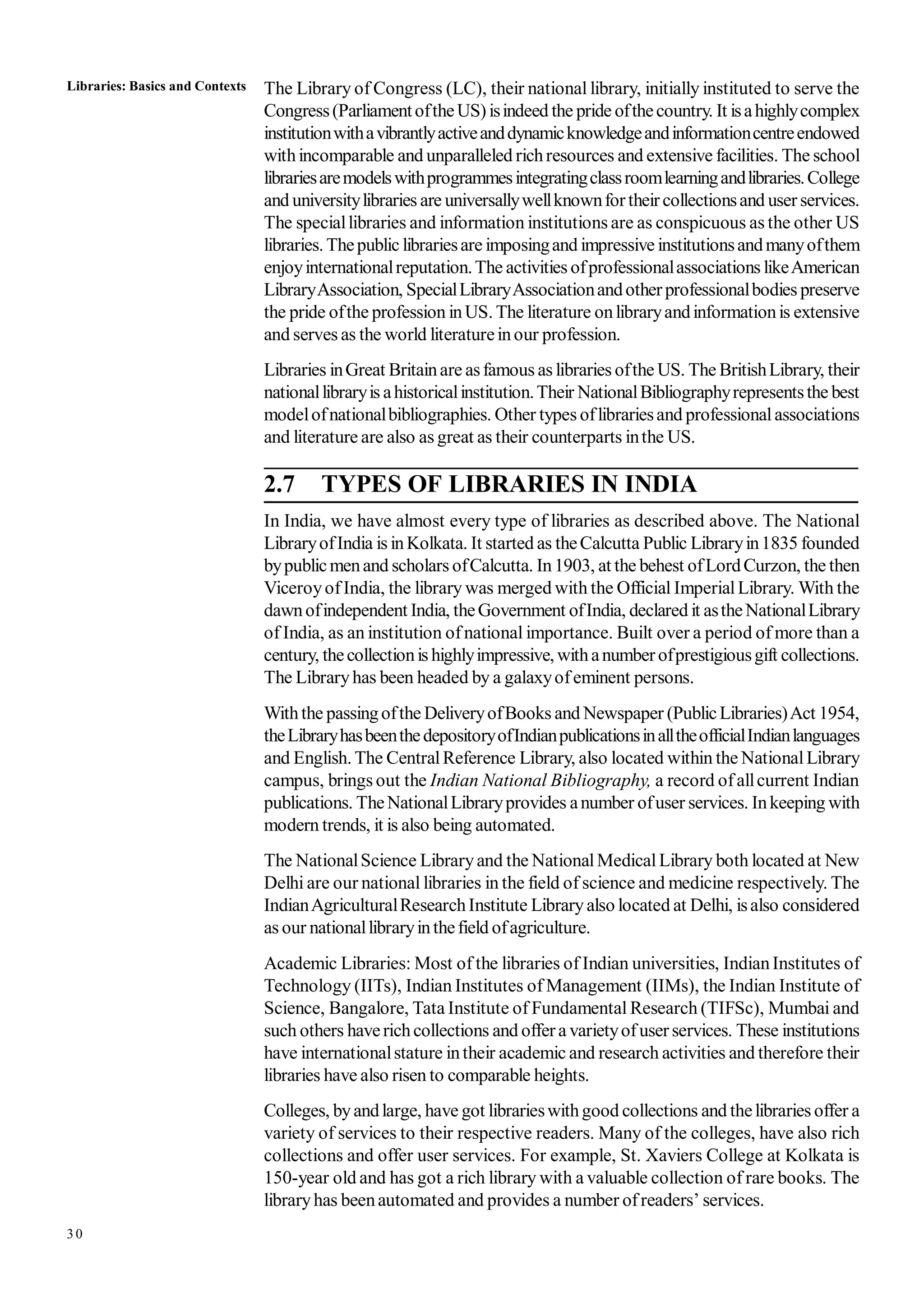 Types of Libraries and their functions | PDF