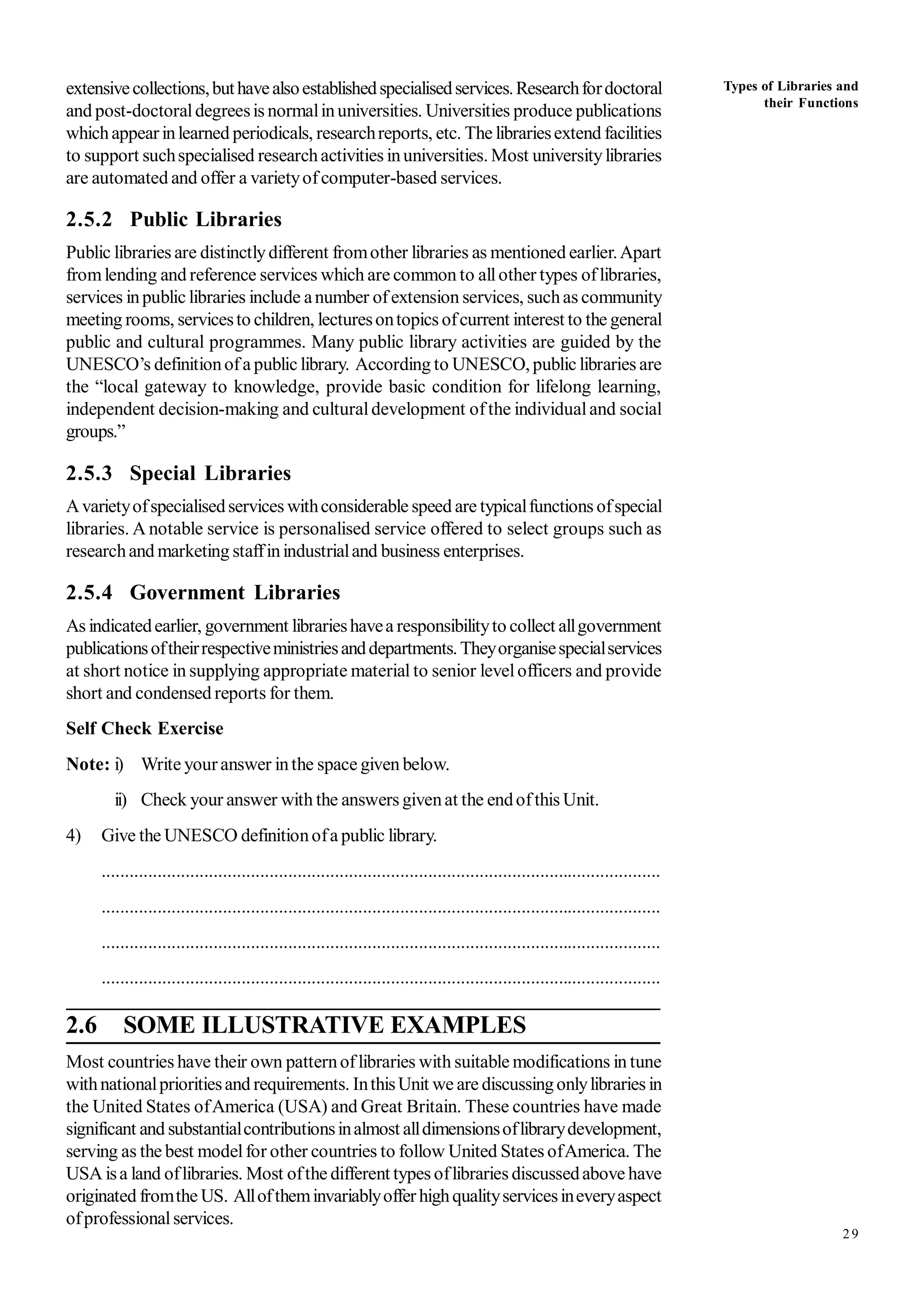 Types of Libraries and their functions | PDF