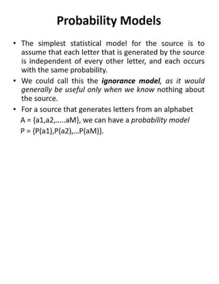 DCDR Unit-2 Mathematical Preliminaries for Lossless Compression Models