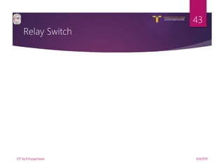 V R Siddhartha Engineering College
Autonomous and Affiliated to JNTUK, Kakinada
Department of Information Technology
Relay Switch
6/4/2019IOT by K.Durgacharan
43
 