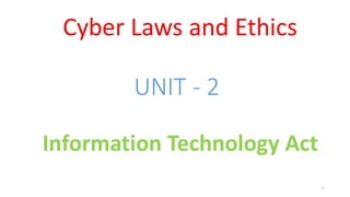 CLE Unit - 2 - Information Technology Act | PDF