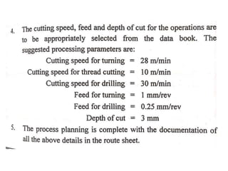PROCESS PLANNING ACTIVITIES