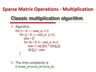 Sparse Matrix Operations - Multiplication
 