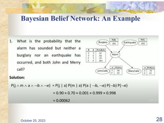 Bayesian Belief Network: An Example
October 25, 2023 28
 