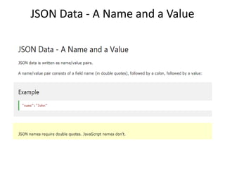 JSON Data - A Name and a Value
 