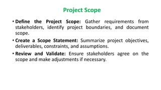 Step Wise Project Planning: Project Scope, Objectives, Infrastructure ...