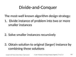 divide and conquer ppt in Design and Analysis of Algorithms | PPT