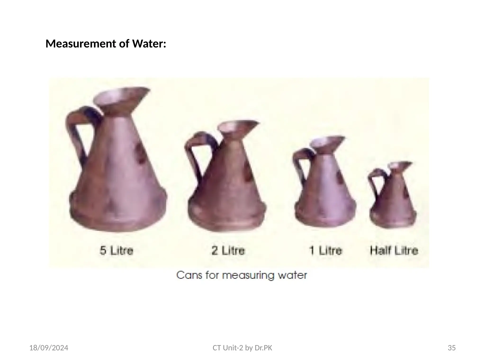 18/09/2024 CT Unit-2 by Dr.PK 35
Measurement of Water:
 