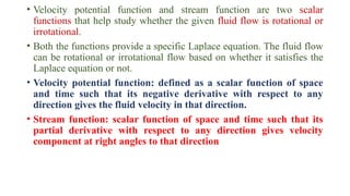 Basic concepts of fluid flow-fluid kinematics and dynamics | PPTX
