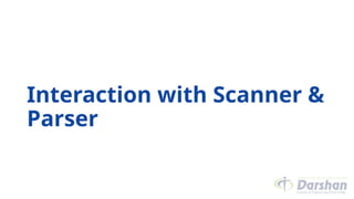 Interaction with Scanner &
Parser
 