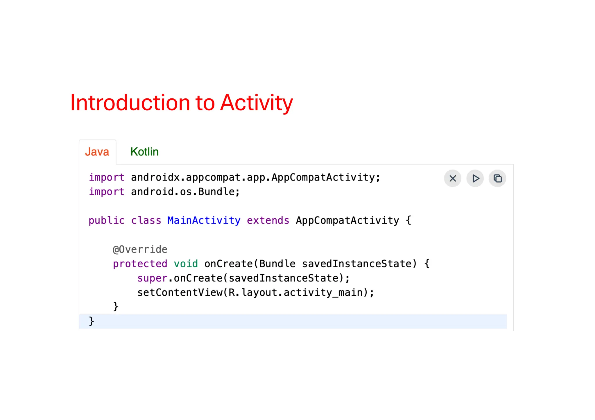 Introduction to Activity
 