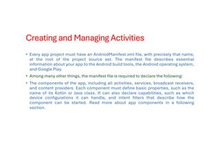 MAD Unit - 2 Activity and Fragment Management in Android (Diploma IT) | PDF