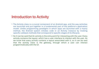 MAD Unit - 2 Activity and Fragment Management in Android (Diploma IT) | PDF