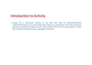 MAD Unit - 2 Activity and Fragment Management in Android (Diploma IT) | PDF