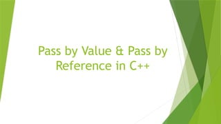 Pass by Value & Pass by
Reference in C++
 