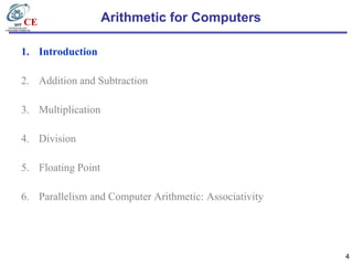 Arithmetic for computers and its types.. | PDF