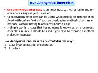 Unit-2.4 types of classes and Programming | PDF