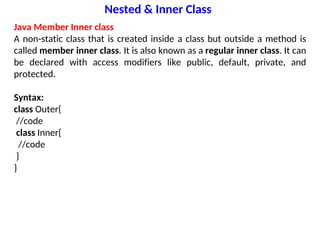 Unit-2.4 types of classes and Programming | PDF