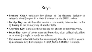 Comprehensive Guide to ER Diagrams, Constraints, and Keys in DBMS | PPTX