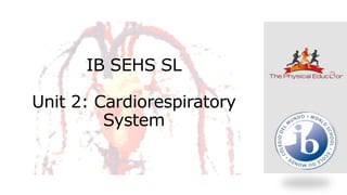 IB SEHS SL
Unit 2: Cardiorespiratory
System
 