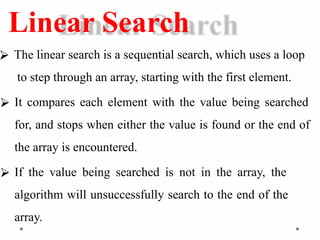 Linear Search Algorithm In Data Structure Unit-2-Linear Data Structure, Searching, Sorting.pptx