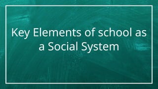 School as a Social System ( unit two ) | PPTX