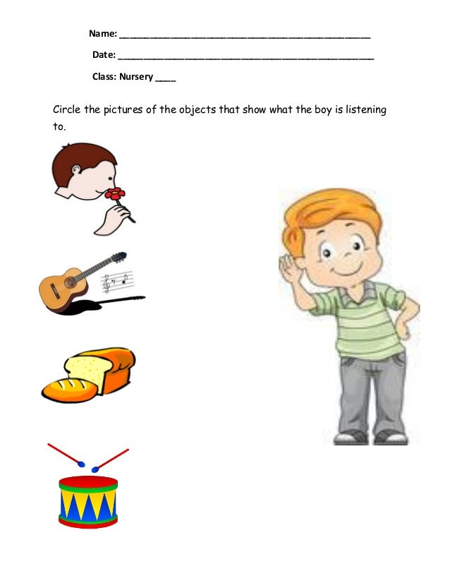 Five senses worksheets