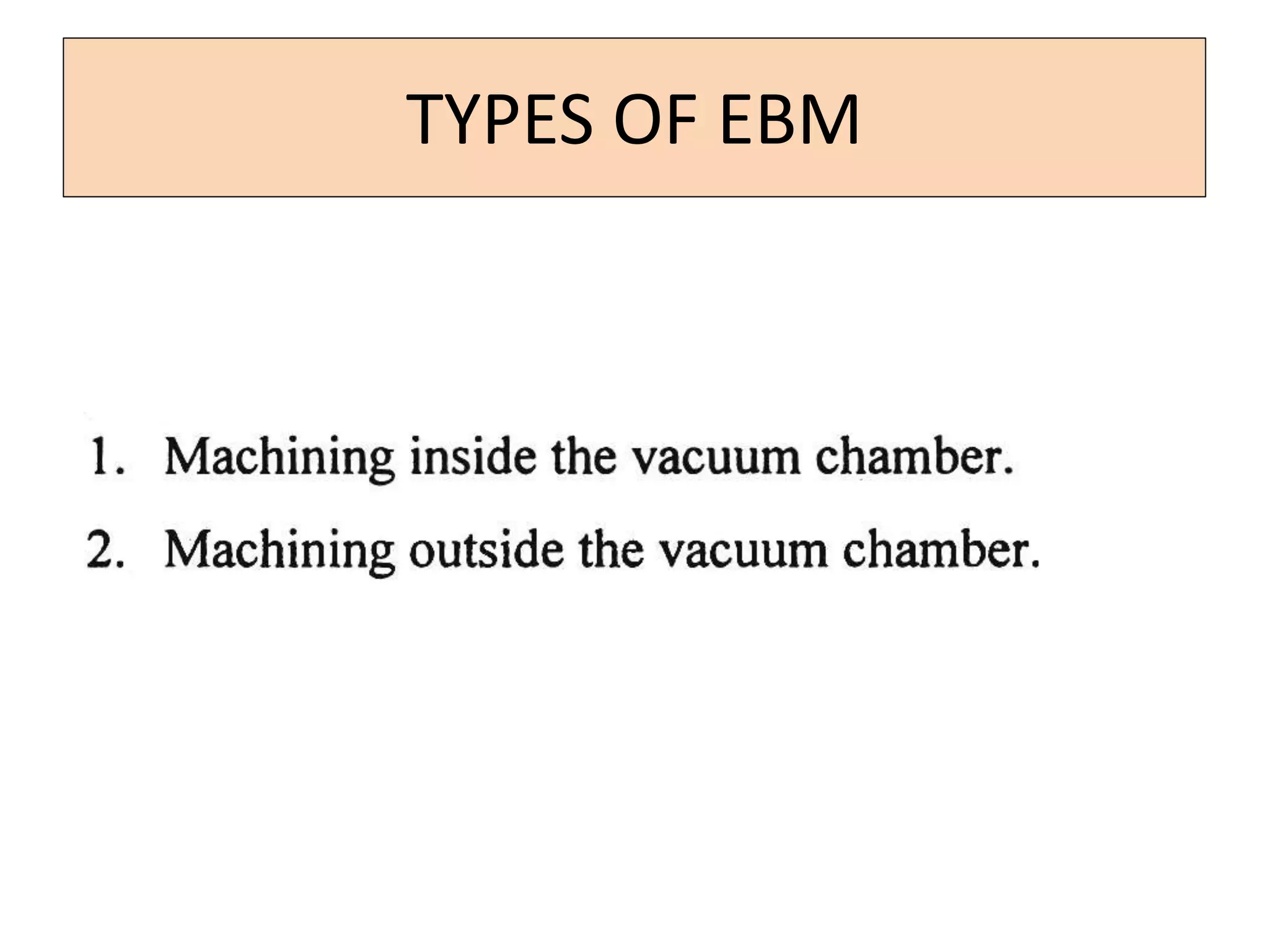 TYPES OF EBM
 
