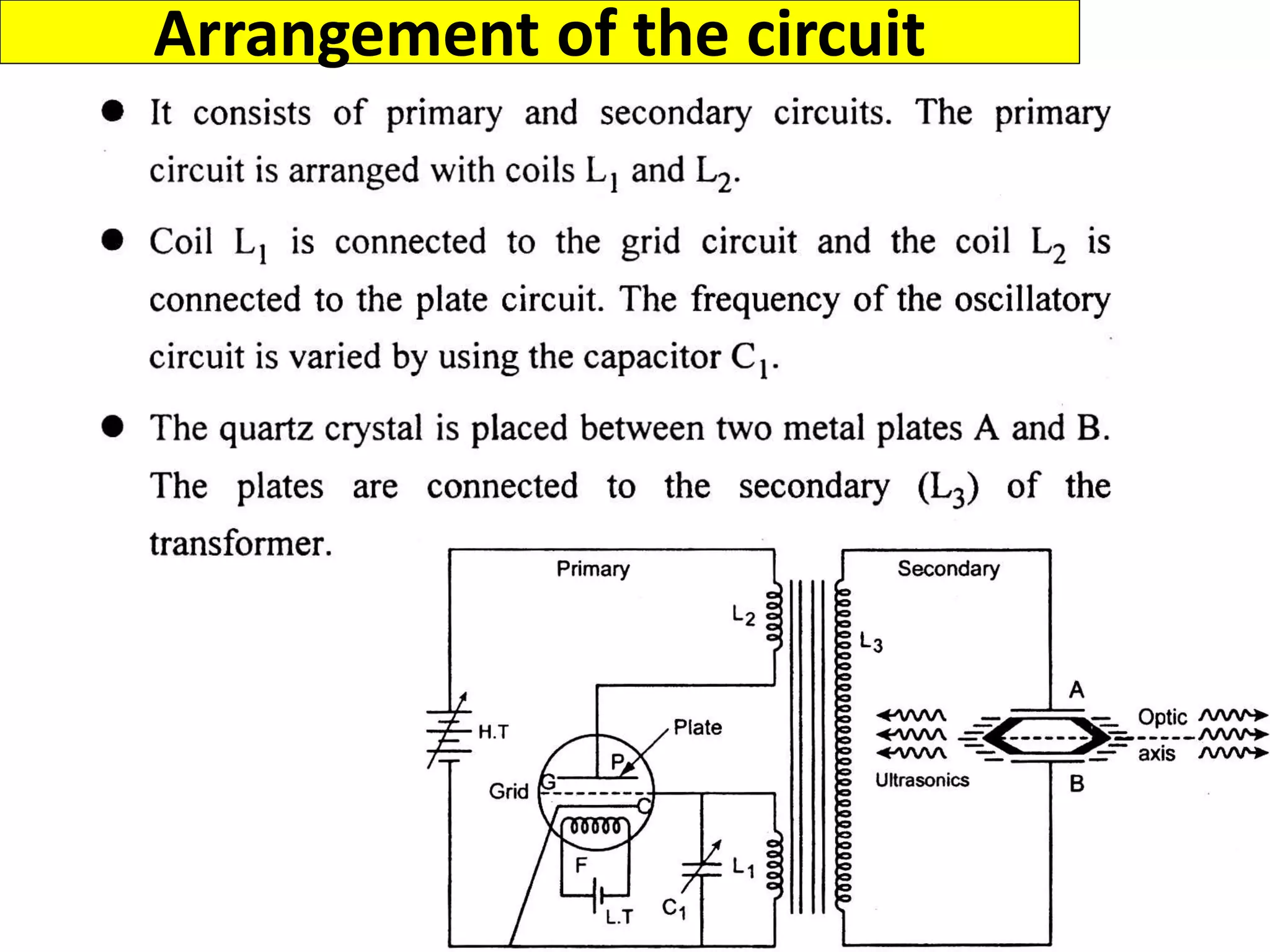 Arrangement of the circuit
 