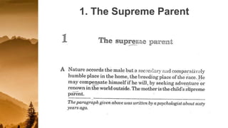 1. The Supreme Parent
 