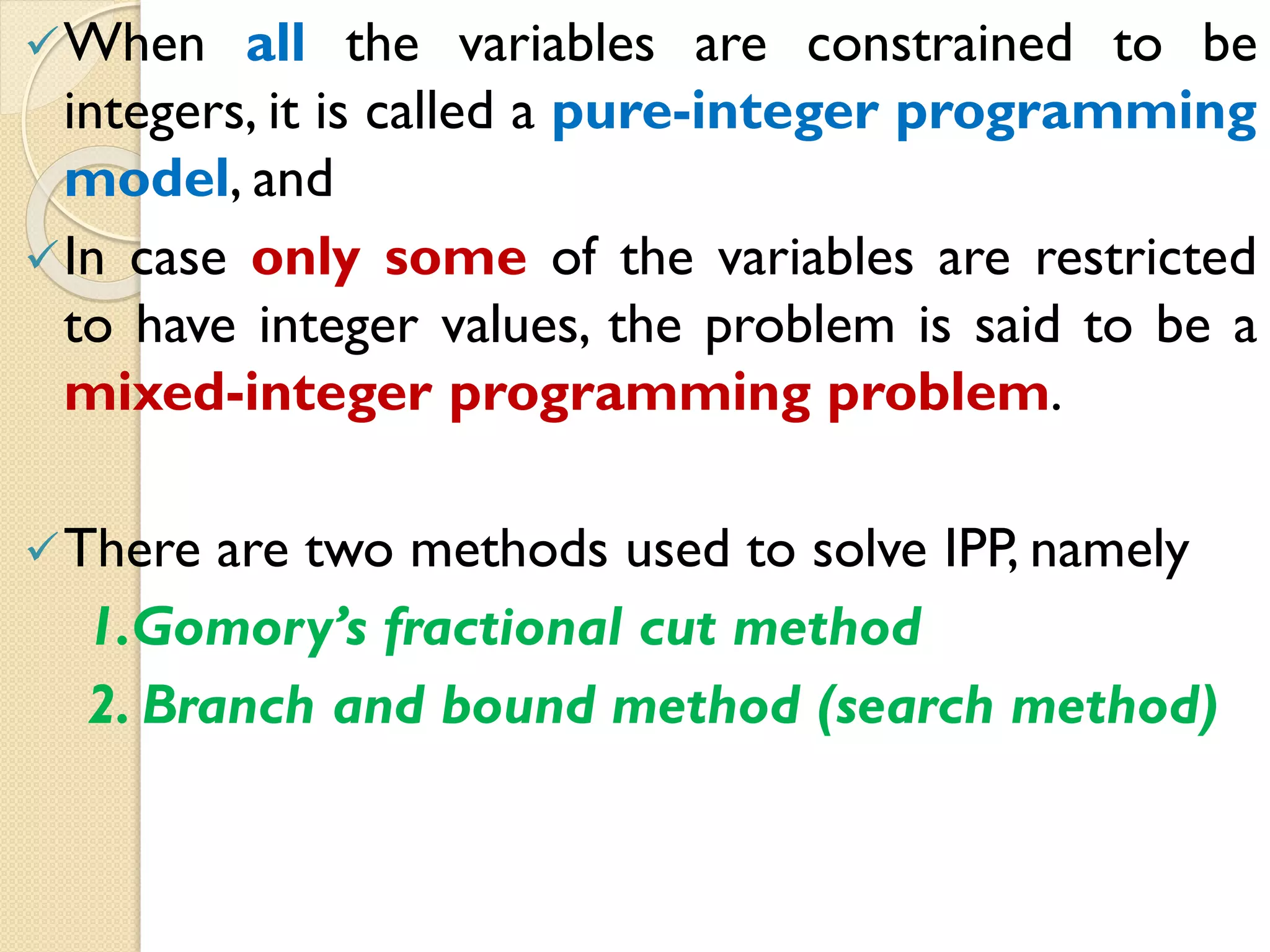 Unit.4.integer programming | PPT | Free Download