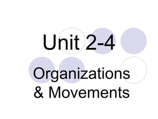 Unit 2-4 Organizations & Movements 