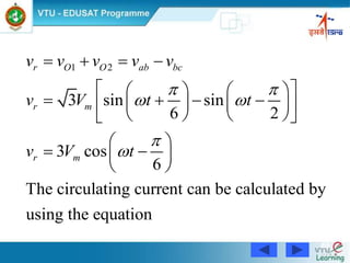 80
1 2
3 sin sin
6 2
3 cos
6
The circulating current can be calculated by
using the equation
r O O ab bc
r m
r m
v v v v v
v V t t
v V t
 
 


   
    
       
    
 
  
 
 