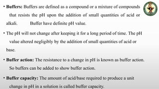 Unit - 2 ACIDS, BASE AND BUFFER PRESENTATION | PPTX