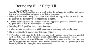 Unit-2 Area Filling algorithm Computer Graphics | PPTX