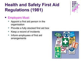 Health and safety first aid regulations 1981 deals