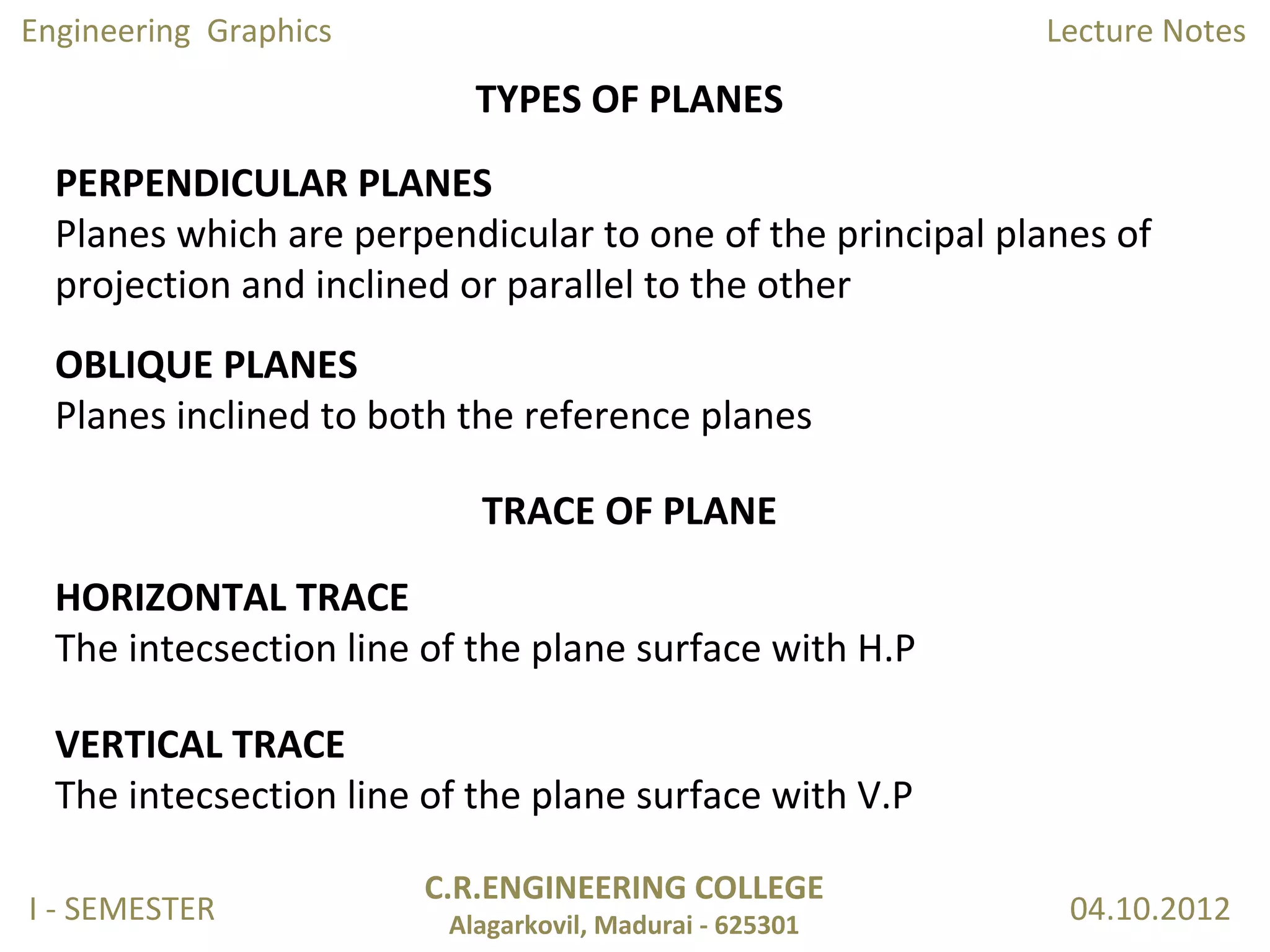 Unit 2c-16-projection-of-planes | PPT
