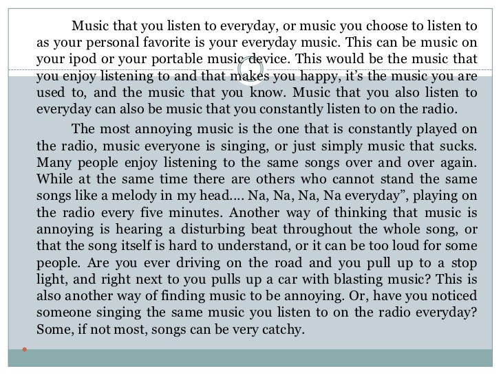 essay about types of music using classification