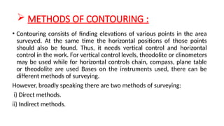 Contouring Control Unit-2 CONTOUR surveying of engineers of civil | PPTX