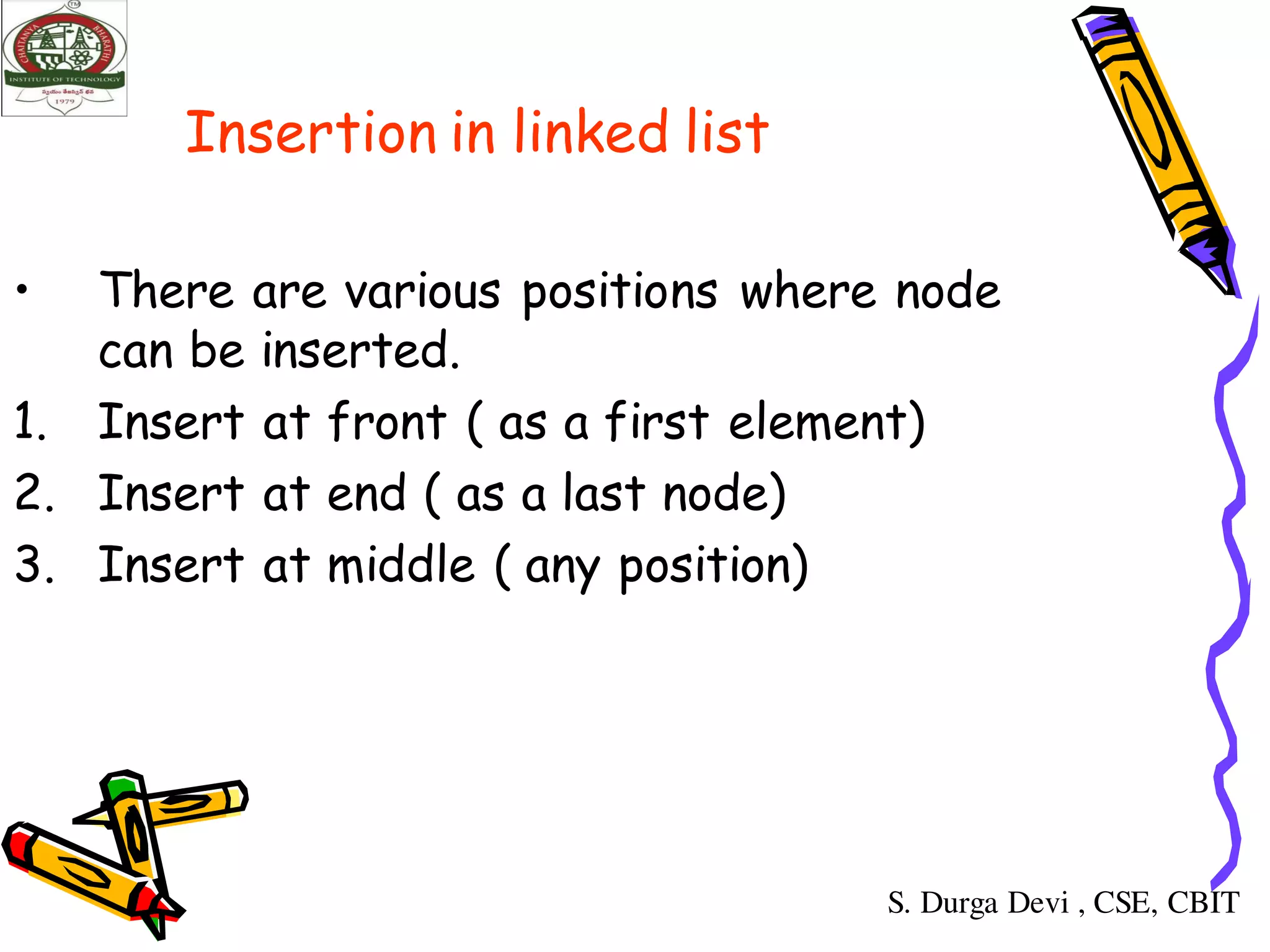 linked lists in data structures | PDF