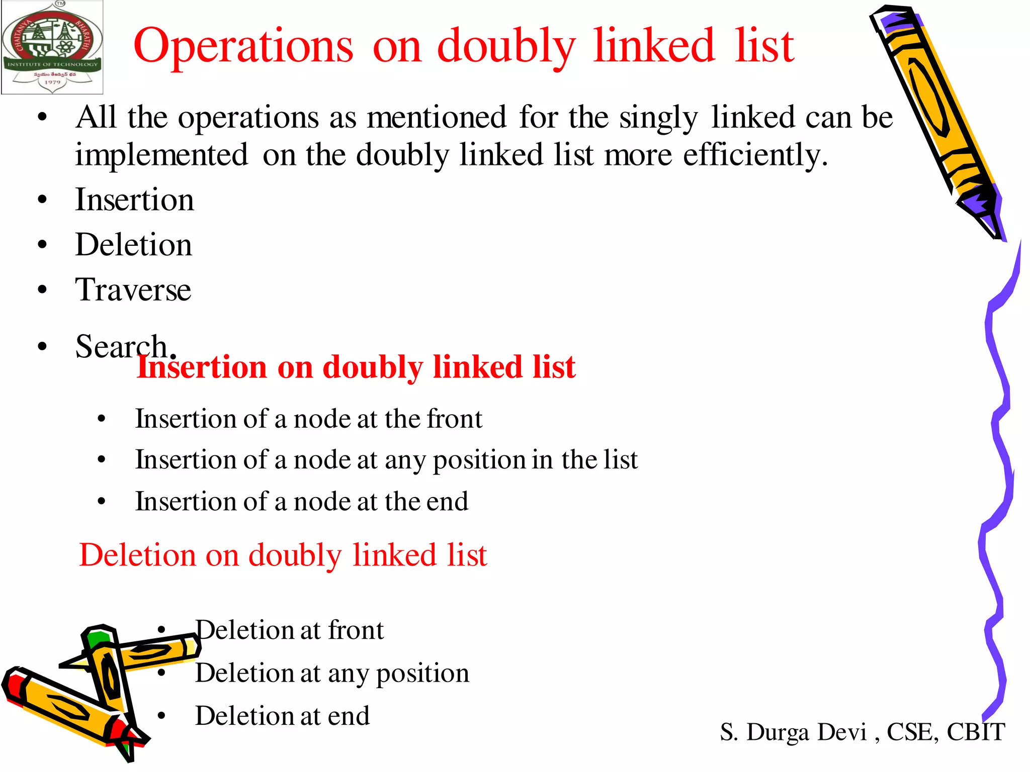 linked lists in data structures | PDF