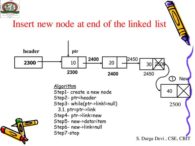 linked lists in data structures | PDF