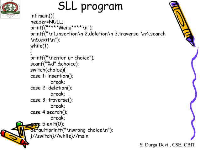 linked lists in data structures | PDF