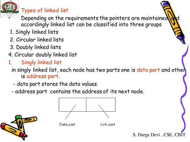 linked lists in data structures | PDF
