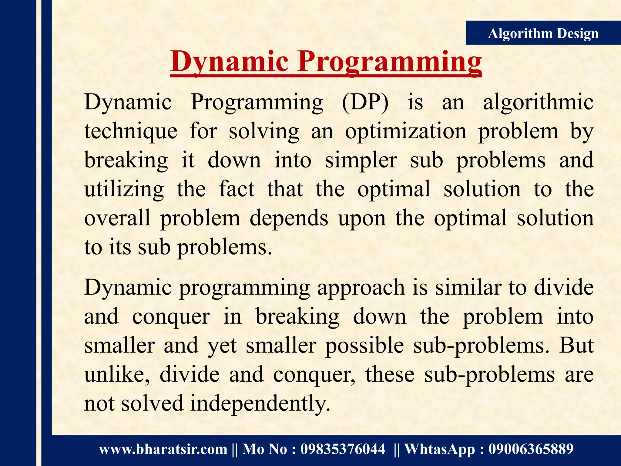 Algorithm Design Technique | PPT